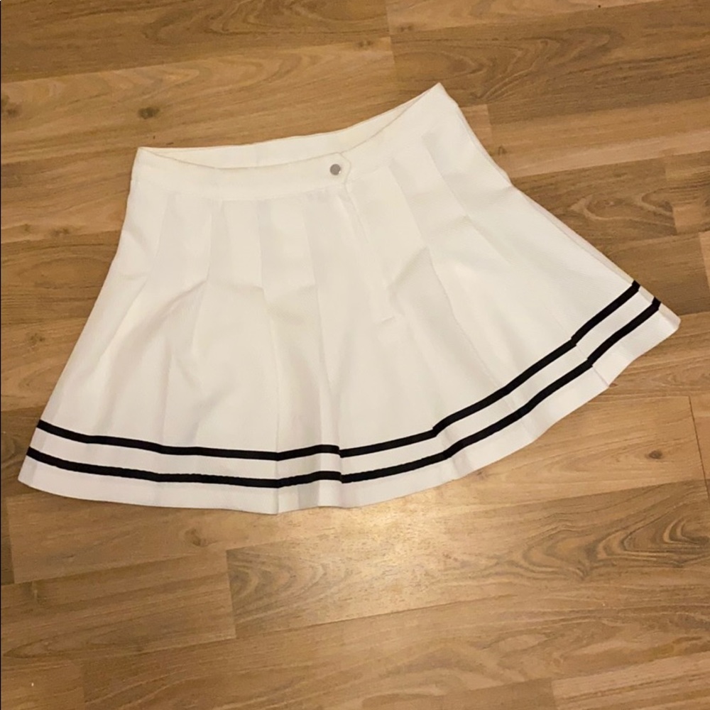 white with black stripes circle skirt